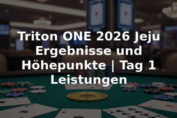 Triton ONE 2026 Jeju Ergebnisse und Höhepunkte | Tag 1 Leistungen