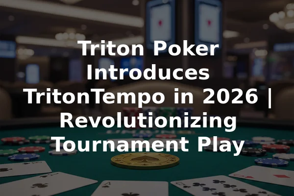 Triton Poker Introduces TritonTempo in 2026 | Revolutionizing Tournament Play