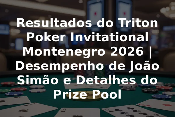 Resultados do Triton Poker Invitational Montenegro 2026 | Desempenho de João Simão e Detalhes do Prize Pool