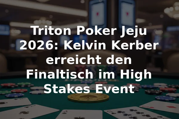 Triton Poker Jeju 2026: Kelvin Kerber erreicht den Finaltisch im High Stakes Event