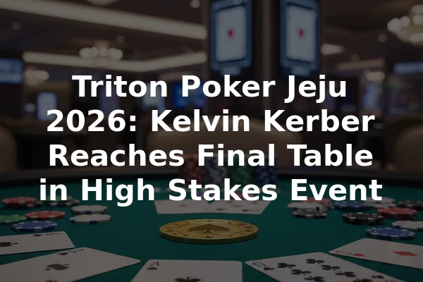 Triton Poker Jeju 2026: Kelvin Kerber Reaches Final Table in High Stakes Event