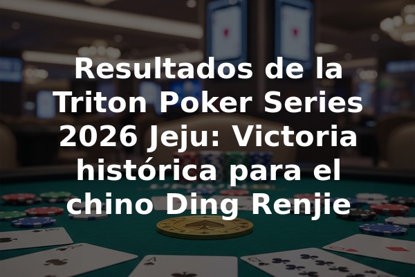 Resultados de la Triton Poker Series 2026 Jeju: Victoria histórica para el chino Ding Renjie