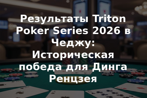 Результаты Triton Poker Series 2026 в Чеджу: Историческая победа для Динга Ренцзея