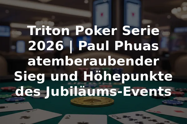 Triton Poker Serie 2026 | Paul Phuas atemberaubender Sieg und Höhepunkte des Jubiläums-Events