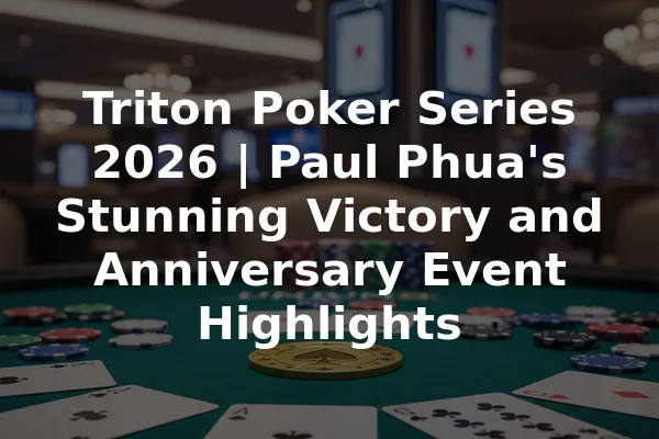 Triton Poker Series 2026 | Paul Phua's Stunning Victory and Anniversary Event Highlights