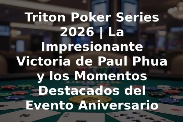 Triton Poker Series 2026 | La Impresionante Victoria de Paul Phua y los Momentos Destacados del Evento Aniversario