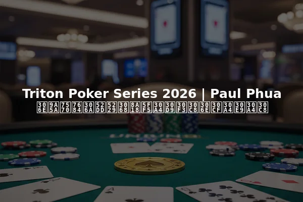Triton Poker Series 2026 | Paul Phuaの驚異的な勝利と記念イベントのハイライト