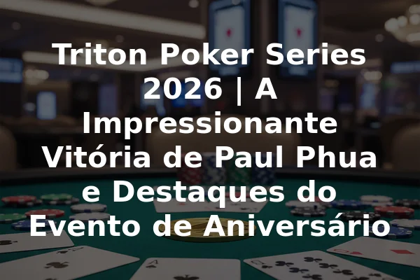Triton Poker Series 2026 | A Impressionante Vitória de Paul Phua e Destaques do Evento de Aniversário