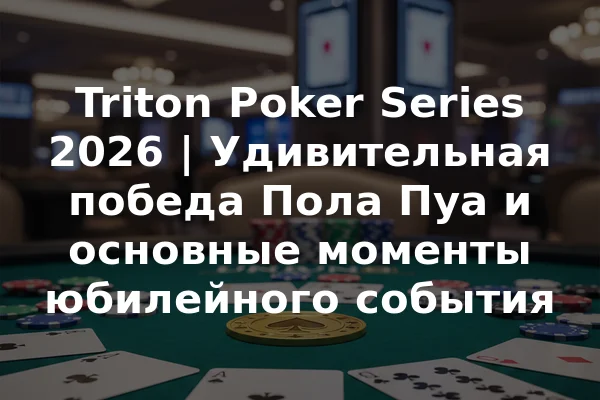 Triton Poker Series 2026 | Удивительная победа Пола Пуа и основные моменты юбилейного события