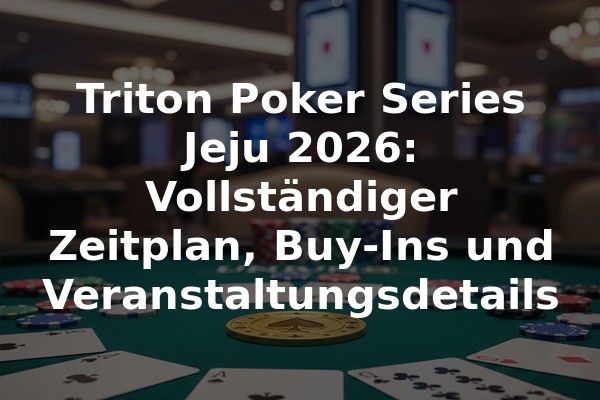 Triton Poker Series Jeju 2026: Vollständiger Zeitplan, Buy-Ins und Veranstaltungsdetails