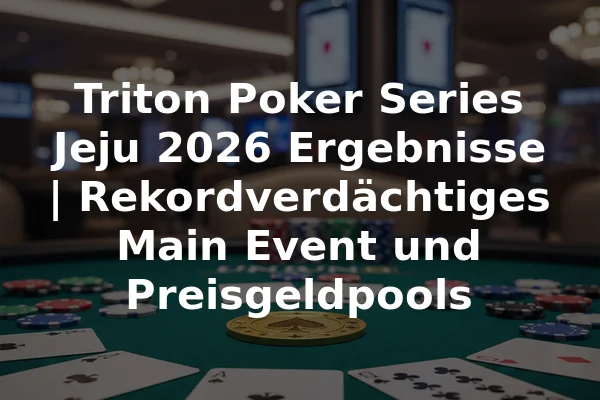 Triton Poker Series Jeju 2026 Ergebnisse | Rekordverdächtiges Main Event und Preisgeldpools