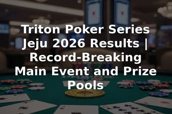 Triton Poker Series Jeju 2026 Results | Record-Breaking Main Event and Prize Pools