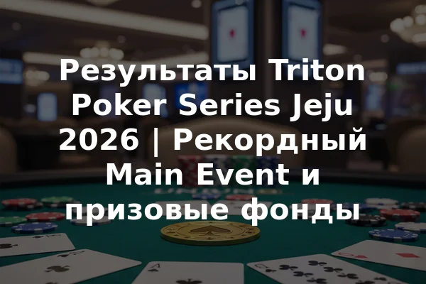 Результаты Triton Poker Series Jeju 2026 | Рекордный Main Event и призовые фонды