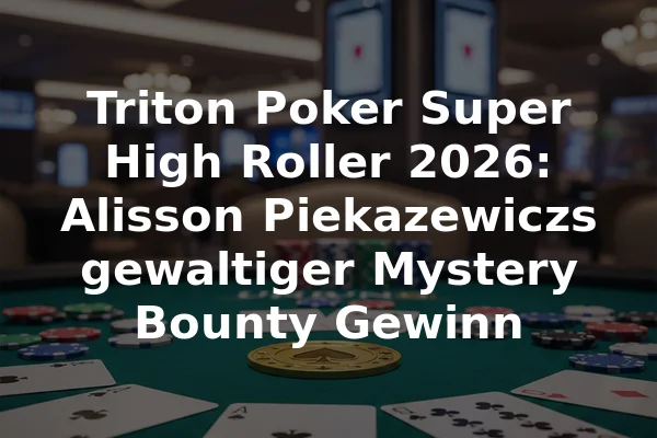 Triton Poker Super High Roller 2026: Alisson Piekazewiczs gewaltiger Mystery Bounty Gewinn