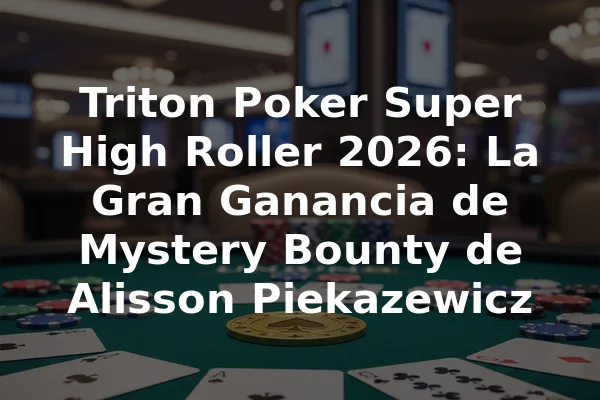 Triton Poker Super High Roller 2026: La Gran Ganancia de Mystery Bounty de Alisson Piekazewicz