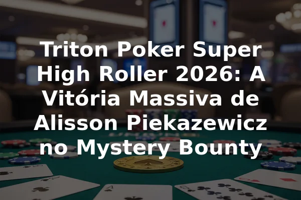 Triton Poker Super High Roller 2026: A Vitória Massiva de Alisson Piekazewicz no Mystery Bounty