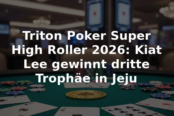 Triton Poker Super High Roller 2026: Kiat Lee gewinnt dritte Trophäe in Jeju
