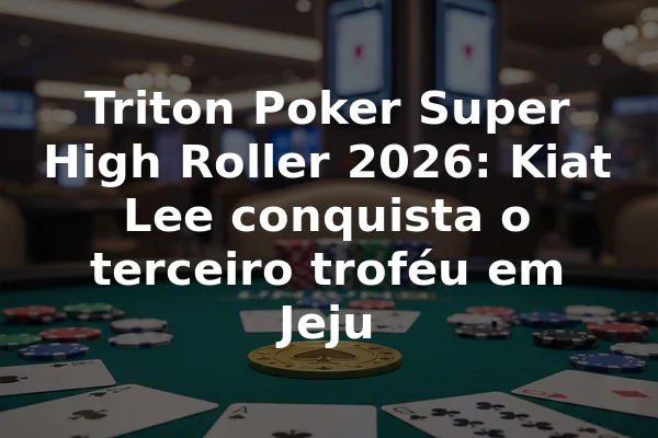 Triton Poker Super High Roller 2026: Kiat Lee conquista o terceiro troféu em Jeju