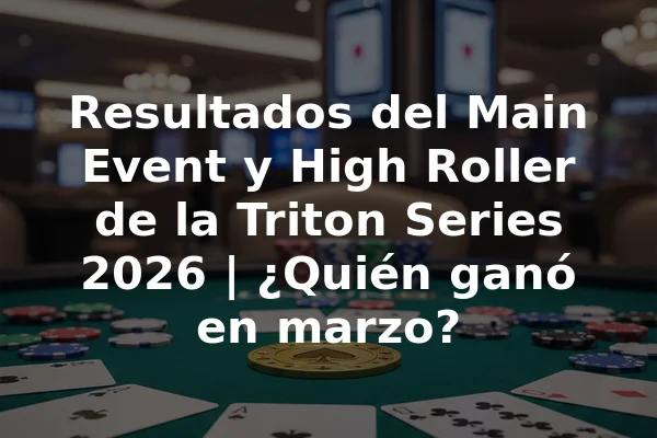 Resultados del Main Event y High Roller de la Triton Series 2026 | ¿Quién ganó en marzo?