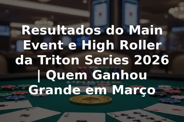 Resultados do Main Event e High Roller da Triton Series 2026 | Quem Ganhou Grande em Março