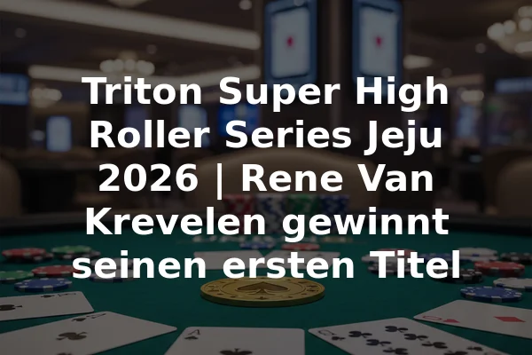 Triton Super High Roller Series Jeju 2026 | Rene Van Krevelen gewinnt seinen ersten Titel