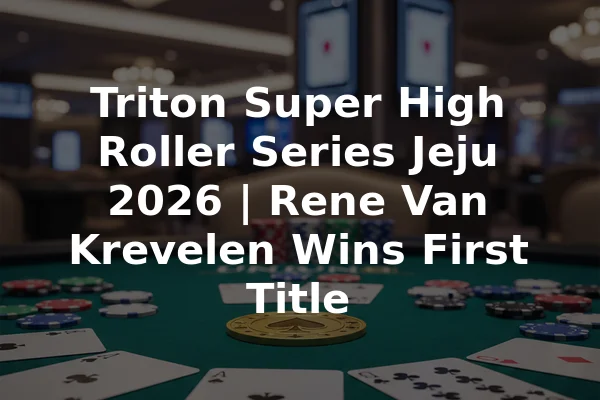 Triton Super High Roller Series Jeju 2026 | Rene Van Krevelen Wins First Title