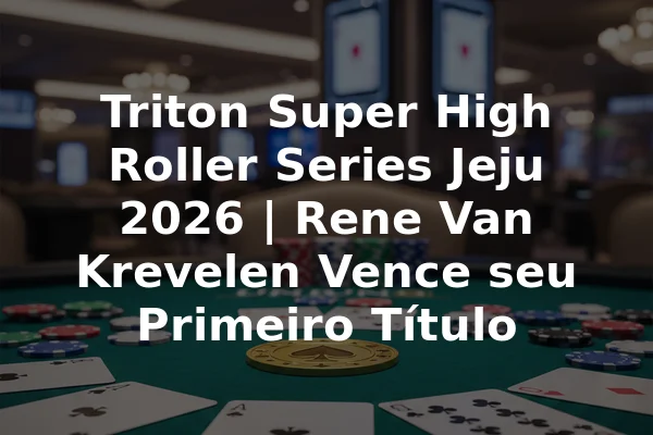 Triton Super High Roller Series Jeju 2026 | Rene Van Krevelen Vence seu Primeiro Título