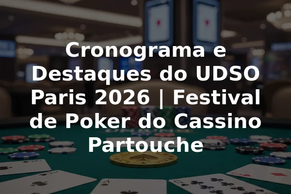 Cronograma e Destaques do UDSO Paris 2026 | Festival de Poker do Cassino Partouche