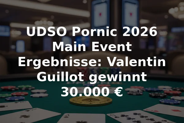 UDSO Pornic 2026 Main Event Ergebnisse: Valentin Guillot gewinnt 30.000 €