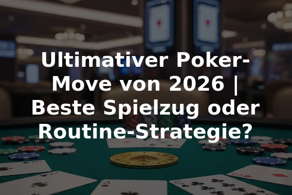 Ultimativer Poker-Move von 2026 | Beste Spielzug oder Routine-Strategie?