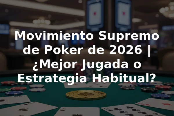 Movimiento Supremo de Poker de 2026 | ¿Mejor Jugada o Estrategia Habitual?