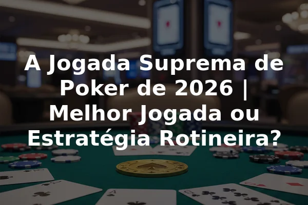 A Jogada Suprema de Poker de 2026 | Melhor Jogada ou Estratégia Rotineira?