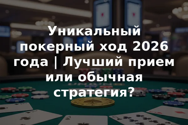 Уникальный покерный ход 2026 года | Лучший прием или обычная стратегия?