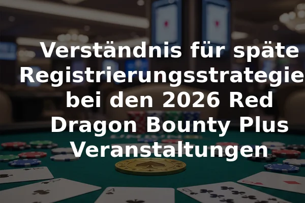 Verständnis für späte Registrierungsstrategien bei den 2026 Red Dragon Bounty Plus Veranstaltungen