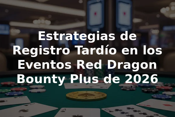 Estrategias de Registro Tardío en los Eventos Red Dragon Bounty Plus de 2026