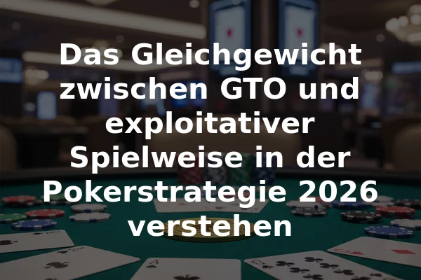 Das Gleichgewicht zwischen GTO und exploitativer Spielweise in der Pokerstrategie 2026 verstehen