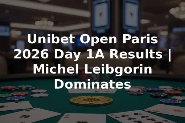 Unibet Open Paris 2026 Day 1A Results | Michel Leibgorin Dominates