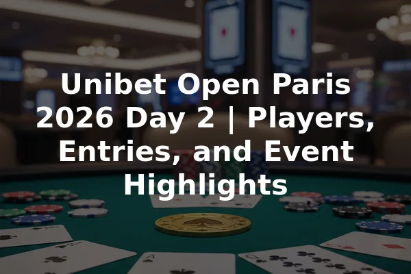 Unibet Open Paris 2026 Day 2 | Players, Entries, and Event Highlights