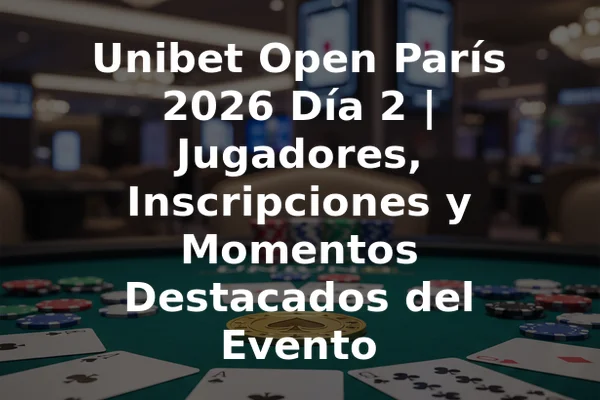 Unibet Open París 2026 Día 2 | Jugadores, Inscripciones y Momentos Destacados del Evento