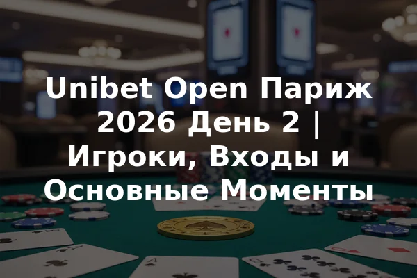 Unibet Open Париж 2026 День 2 | Игроки, Входы и Основные Моменты
