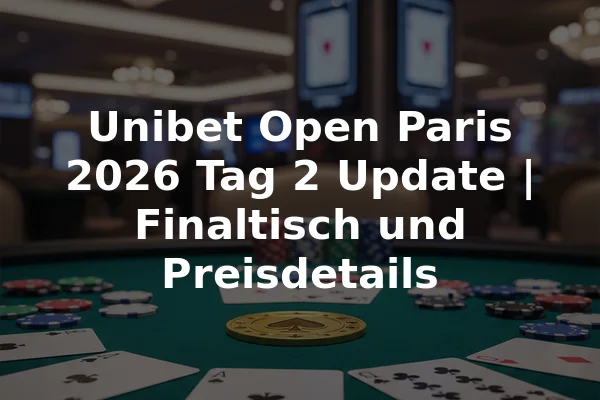 Unibet Open Paris 2026 Tag 2 Update | Finaltisch und Preisdetails