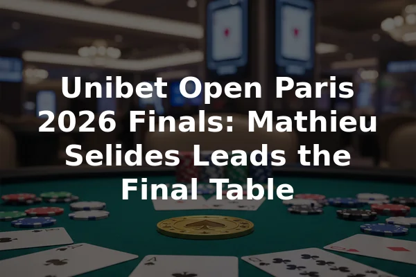 Unibet Open Paris 2026 Finals: Mathieu Selides Leads the Final Table