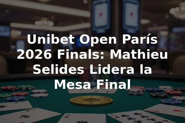 Unibet Open París 2026 Finals: Mathieu Selides Lidera la Mesa Final