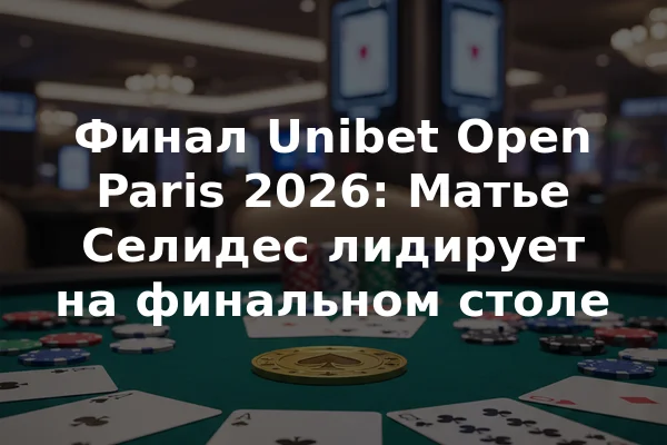 Финал Unibet Open Paris 2026: Матье Селидес лидирует на финальном столе