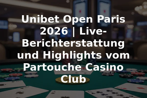 Unibet Open Paris 2026 | Live-Berichterstattung und Highlights vom Partouche Casino Club