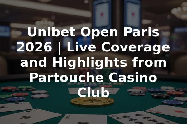 Unibet Open Paris 2026 | Live Coverage and Highlights from Partouche Casino Club