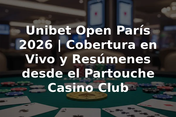 Unibet Open París 2026 | Cobertura en Vivo y Resúmenes desde el Partouche Casino Club