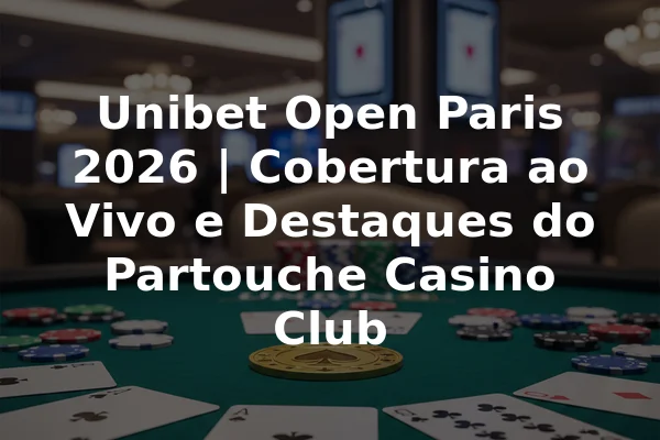 Unibet Open Paris 2026 | Cobertura ao Vivo e Destaques do Partouche Casino Club
