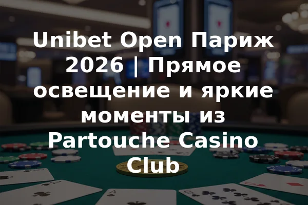 Unibet Open Париж 2026 | Прямое освещение и яркие моменты из Partouche Casino Club