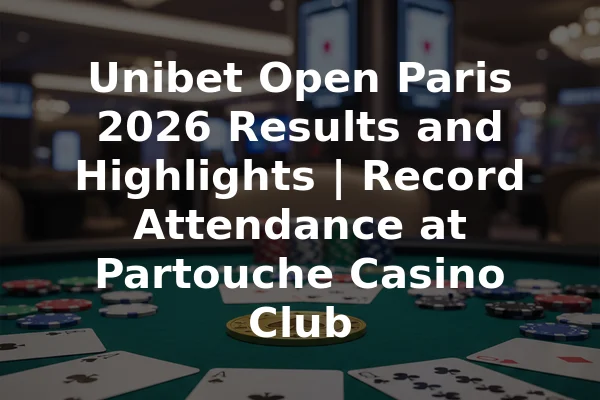 Unibet Open Paris 2026 Results and Highlights | Record Attendance at Partouche Casino Club